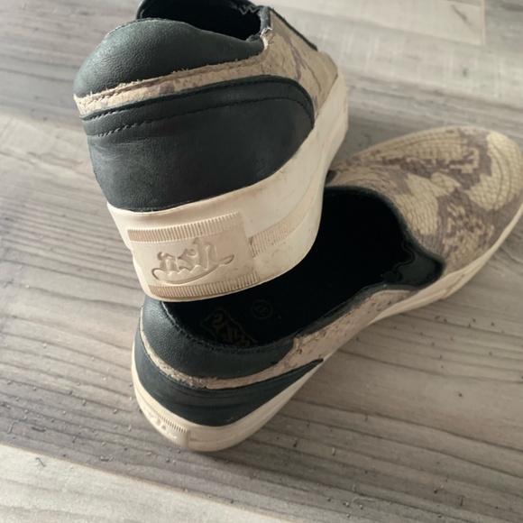 ASH Snakeskin Print Platform Leather Sneakers Size 37 - Picture 4 of 5